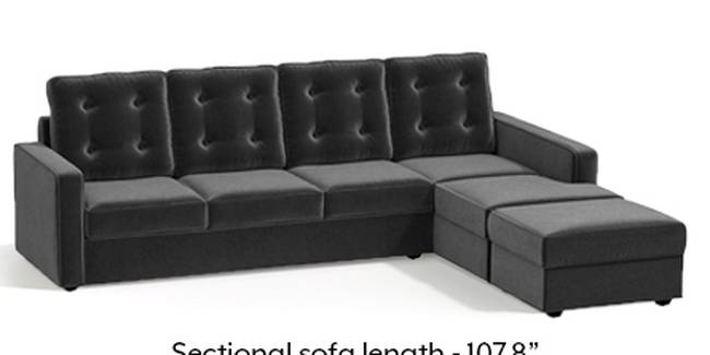 Apollo Sofa Set (Fabric Sofa Material, Regular Sofa Size, Soft Cushion Type, Sectional Sofa Type, Sectional Master Sofa Component, Pebble Grey, Tufted Back Type, Regular Back Height)