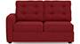 Apollo Sofa Set (Fabric Sofa Material, Compact Sofa Size, Soft Cushion Type, Sectional Sofa Type, Right Aligned 2 Seater Sofa Component, Salsa Red, Tufted Back Type, Regular Back Height) by Urban Ladder