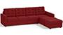 Apollo Sofa Set (Fabric Sofa Material, Compact Sofa Size, Soft Cushion Type, Sectional Sofa Type, Sectional Master Sofa Component, Salsa Red, Tufted Back Type, Regular Back Height) by Urban Ladder