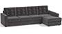 Apollo Sofa Set (Smoke, Fabric Sofa Material, Regular Sofa Size, Soft Cushion Type, Sectional Sofa Type, Sectional Master Sofa Component, Tufted Back Type, Regular Back Height) by Urban Ladder