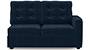 Apollo Sofa Set (Fabric Sofa Material, Regular Sofa Size, Soft Cushion Type, Sectional Sofa Type, Left Aligned 2 Seater Sofa Component, Sea Port Blue Velvet, Tufted Back Type, Regular Back Height) by Urban Ladder
