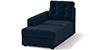 Apollo Sofa Set (Fabric Sofa Material, Regular Sofa Size, Soft Cushion Type, Sectional Sofa Type, Left Aligned Chaise Sofa Component, Sea Port Blue Velvet, Tufted Back Type, Regular Back Height) by Urban Ladder
