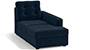 Apollo Sofa Set (Fabric Sofa Material, Regular Sofa Size, Soft Cushion Type, Sectional Sofa Type, Right Aligned Chaise Sofa Component, Sea Port Blue Velvet, Tufted Back Type, Regular Back Height) by Urban Ladder