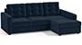 Apollo Sofa Set (Fabric Sofa Material, Regular Sofa Size, Soft Cushion Type, Sectional Sofa Type, Sectional Master Sofa Component, Sea Port Blue Velvet, Tufted Back Type, Regular Back Height) by Urban Ladder