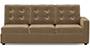 Apollo Sofa Set (Fabric Sofa Material, Regular Sofa Size, Soft Cushion Type, Sectional Sofa Type, Left Aligned 3 Seater Sofa Component, Tuscan Tan Velvet, Tufted Back Type, Regular Back Height) by Urban Ladder