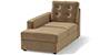 Apollo Sofa Set (Fabric Sofa Material, Regular Sofa Size, Soft Cushion Type, Sectional Sofa Type, Left Aligned Chaise Sofa Component, Tuscan Tan Velvet, Tufted Back Type, Regular Back Height) by Urban Ladder