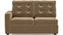 Apollo Sofa Set (Fabric Sofa Material, Regular Sofa Size, Soft Cushion Type, Sectional Sofa Type, Right Aligned 2 Seater Sofa Component, Tuscan Tan Velvet, Tufted Back Type, Regular Back Height) by Urban Ladder