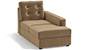 Apollo Sofa Set (Fabric Sofa Material, Regular Sofa Size, Soft Cushion Type, Sectional Sofa Type, Right Aligned Chaise Sofa Component, Tuscan Tan Velvet, Tufted Back Type, Regular Back Height) by Urban Ladder