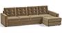 Apollo Sofa Set (Fabric Sofa Material, Regular Sofa Size, Soft Cushion Type, Sectional Sofa Type, Sectional Master Sofa Component, Tuscan Tan Velvet, Tufted Back Type, Regular Back Height) by Urban Ladder