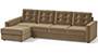 Apollo Sofa Set (Fabric Sofa Material, Regular Sofa Size, Soft Cushion Type, Sectional Sofa Type, Sectional Master Sofa Component, Tuscan Tan Velvet, Tufted Back Type, Regular Back Height) by Urban Ladder