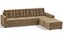 Apollo Sofa Set (Fabric Sofa Material, Regular Sofa Size, Soft Cushion Type, Sectional Sofa Type, Sectional Master Sofa Component, Tuscan Tan Velvet, Tufted Back Type, Regular Back Height) by Urban Ladder