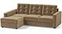 Apollo Sofa Set (Fabric Sofa Material, Regular Sofa Size, Soft Cushion Type, Sectional Sofa Type, Sectional Master Sofa Component, Tuscan Tan Velvet, Tufted Back Type, Regular Back Height) by Urban Ladder