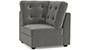 Apollo Sofa Set (Fabric Sofa Material, Compact Sofa Size, Firm Cushion Type, Corner Sofa Type, Corner Sofa Component, Ash Grey Velvet, Tufted Back Type, Regular Back Height) by Urban Ladder