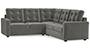 Apollo Sofa Set (Fabric Sofa Material, Compact Sofa Size, Firm Cushion Type, Corner Sofa Type, Corner Master Sofa Component, Ash Grey Velvet, Tufted Back Type, Regular Back Height) by Urban Ladder