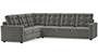 Apollo Sofa Set (Fabric Sofa Material, Compact Sofa Size, Firm Cushion Type, Corner Sofa Type, Corner Master Sofa Component, Ash Grey Velvet, Tufted Back Type, Regular Back Height) by Urban Ladder