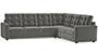 Apollo Sofa Set (Fabric Sofa Material, Compact Sofa Size, Firm Cushion Type, Corner Sofa Type, Corner Master Sofa Component, Ash Grey Velvet, Tufted Back Type, Regular Back Height) by Urban Ladder