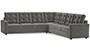 Apollo Sofa Set (Fabric Sofa Material, Compact Sofa Size, Firm Cushion Type, Corner Sofa Type, Corner Master Sofa Component, Ash Grey Velvet, Tufted Back Type, Regular Back Height) by Urban Ladder