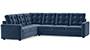 Apollo Sofa Set (Fabric Sofa Material, Compact Sofa Size, Firm Cushion Type, Corner Sofa Type, Corner Master Sofa Component, Lapis Blue, Tufted Back Type, Regular Back Height) by Urban Ladder