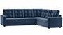 Apollo Sofa Set (Fabric Sofa Material, Compact Sofa Size, Firm Cushion Type, Corner Sofa Type, Corner Master Sofa Component, Lapis Blue, Tufted Back Type, Regular Back Height) by Urban Ladder