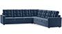 Apollo Sofa Set (Fabric Sofa Material, Compact Sofa Size, Firm Cushion Type, Corner Sofa Type, Corner Master Sofa Component, Lapis Blue, Tufted Back Type, Regular Back Height) by Urban Ladder