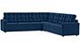 Apollo Sofa Set (Cobalt, Fabric Sofa Material, Compact Sofa Size, Soft Cushion Type, Corner Sofa Type, Corner Master Sofa Component, Tufted Back Type, Regular Back Height) by Urban Ladder
