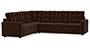 Apollo Sofa Set (Dark Earth, Fabric Sofa Material, Regular Sofa Size, Soft Cushion Type, Corner Sofa Type, Corner Master Sofa Component, Tufted Back Type, Regular Back Height) by Urban Ladder