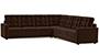 Apollo Sofa Set (Dark Earth, Fabric Sofa Material, Regular Sofa Size, Soft Cushion Type, Corner Sofa Type, Corner Master Sofa Component, Tufted Back Type, Regular Back Height) by Urban Ladder