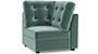 Apollo Sofa Set (Fabric Sofa Material, Regular Sofa Size, Soft Cushion Type, Corner Sofa Type, Corner Sofa Component, Dusty Turquoise Velvet, Tufted Back Type, Regular Back Height) by Urban Ladder