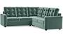 Apollo Sofa Set (Fabric Sofa Material, Regular Sofa Size, Soft Cushion Type, Corner Sofa Type, Corner Master Sofa Component, Dusty Turquoise Velvet, Tufted Back Type, Regular Back Height) by Urban Ladder