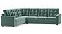 Apollo Sofa Set (Fabric Sofa Material, Regular Sofa Size, Soft Cushion Type, Corner Sofa Type, Corner Master Sofa Component, Dusty Turquoise Velvet, Tufted Back Type, Regular Back Height) by Urban Ladder
