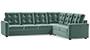 Apollo Sofa Set (Fabric Sofa Material, Regular Sofa Size, Soft Cushion Type, Corner Sofa Type, Corner Master Sofa Component, Dusty Turquoise Velvet, Tufted Back Type, Regular Back Height) by Urban Ladder