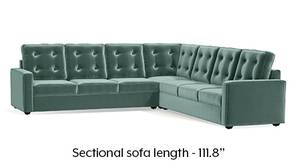 Apollo Corner Tufted Sofa (Dusty Turquoise Velvet)
