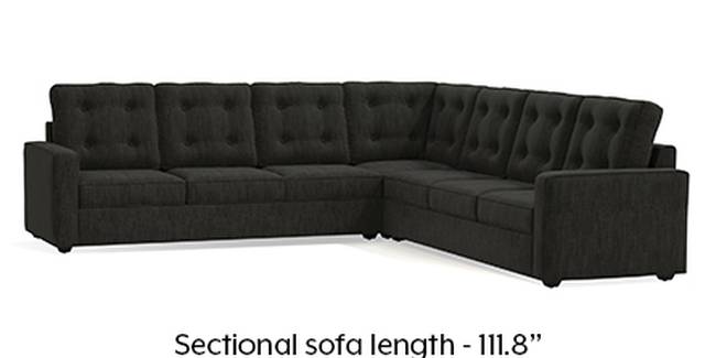 Apollo Sofa Set (Fabric Sofa Material, Regular Sofa Size, Soft Cushion Type, Corner Sofa Type, Corner Master Sofa Component, Graphite Grey, Tufted Back Type, Regular Back Height)
