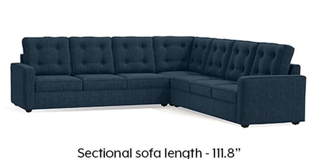 Apollo Sofa Set (Indigo Blue, Fabric Sofa Material, Regular Sofa Size, Soft Cushion Type, Corner Sofa Type, Corner Master Sofa Component, Tufted Back Type, Regular Back Height)