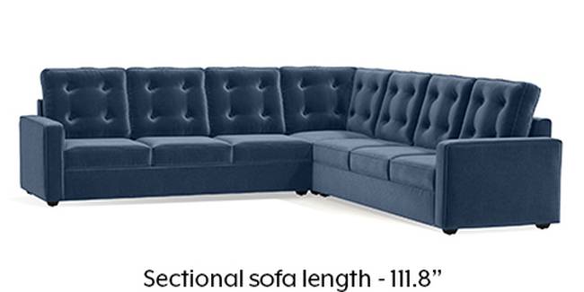 Apollo Sofa Set (Fabric Sofa Material, Regular Sofa Size, Soft Cushion Type, Corner Sofa Type, Corner Master Sofa Component, Lapis Blue, Tufted Back Type, Regular Back Height)