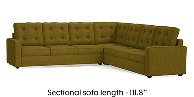 Apollo Sofa Set (Olive Green, Fabric Sofa Material, Regular Sofa Size, Soft Cushion Type, Corner Sofa Type, Corner Master Sofa Component, Tufted Back Type, Regular Back Height)