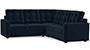 Apollo Sofa Set (Fabric Sofa Material, Regular Sofa Size, Soft Cushion Type, Corner Sofa Type, Corner Master Sofa Component, Sea Port Blue Velvet, Tufted Back Type, Regular Back Height) by Urban Ladder