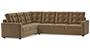 Apollo Sofa Set (Fabric Sofa Material, Regular Sofa Size, Soft Cushion Type, Corner Sofa Type, Corner Master Sofa Component, Tuscan Tan Velvet, Tufted Back Type, Regular Back Height) by Urban Ladder