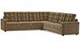 Apollo Sofa Set (Fabric Sofa Material, Regular Sofa Size, Soft Cushion Type, Corner Sofa Type, Corner Master Sofa Component, Tuscan Tan Velvet, Tufted Back Type, Regular Back Height) by Urban Ladder