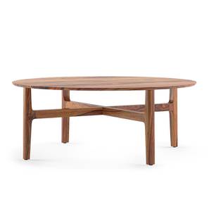 Center Tables Design Cayman Round Solid Wood Coffee Table in Teak Finish