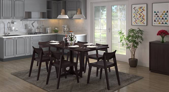 Danton 3 to 6 Folding Dining Table (Mahogany Finish) by Urban Ladder - Design 1 Full View - 258013