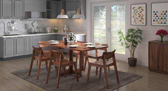 Danton 3 to 6 Folding Dining Table (Teak Finish) by Urban Ladder - Design 1 Full View - 258024