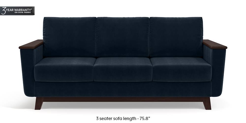 Corby Sofa (Sea Port Blue Velvet) by Urban Ladder