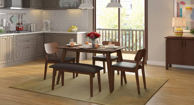 Lawson 4 Seater Dining Table (Walnut Finish) by Urban Ladder - Design 1 Full View - 258395