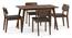 Lawson 4 Seater Dining Table Set (Walnut Finish, Dark Brown) by Urban Ladder