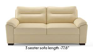 Adelaide Compact Leatherette Sofa (Cream)