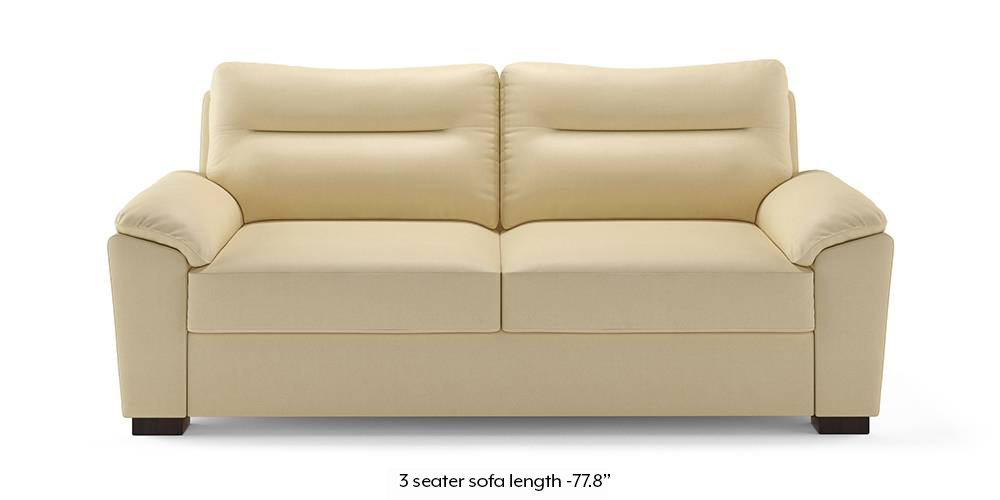 Adelaide Compact Leatherette Sofa (Cream) Urban Ladder