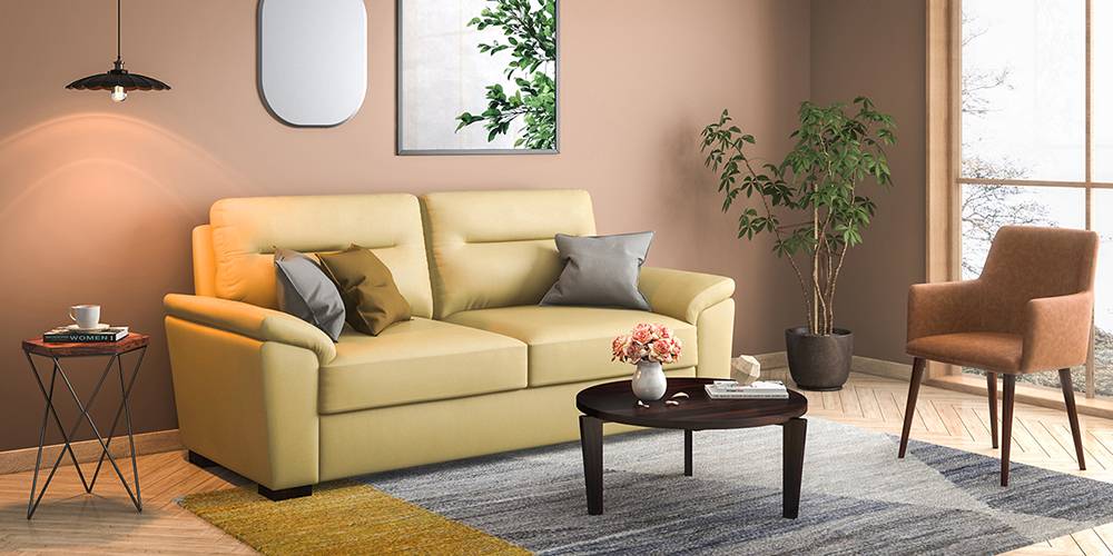 Adelaide Compact Leatherette Sofa (Cream) (Cream, 1-seater Custom Set - Sofas, None Standard Set - Sofas, Leatherette Sofa Material, Compact Sofa Size, Soft Cushion Type, Regular Sofa Type) by Urban Ladder