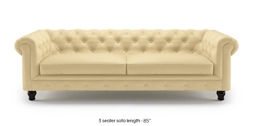 Winchester Leatherette Sofa (Cream) - Urban Ladder