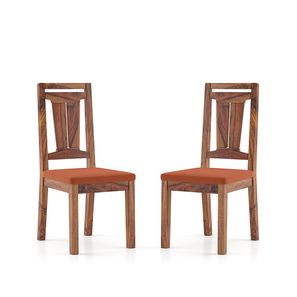 Dining Chairs Design Martha Dining Chairs - Set Of 2 (Teak Finish, Burnt Orange)